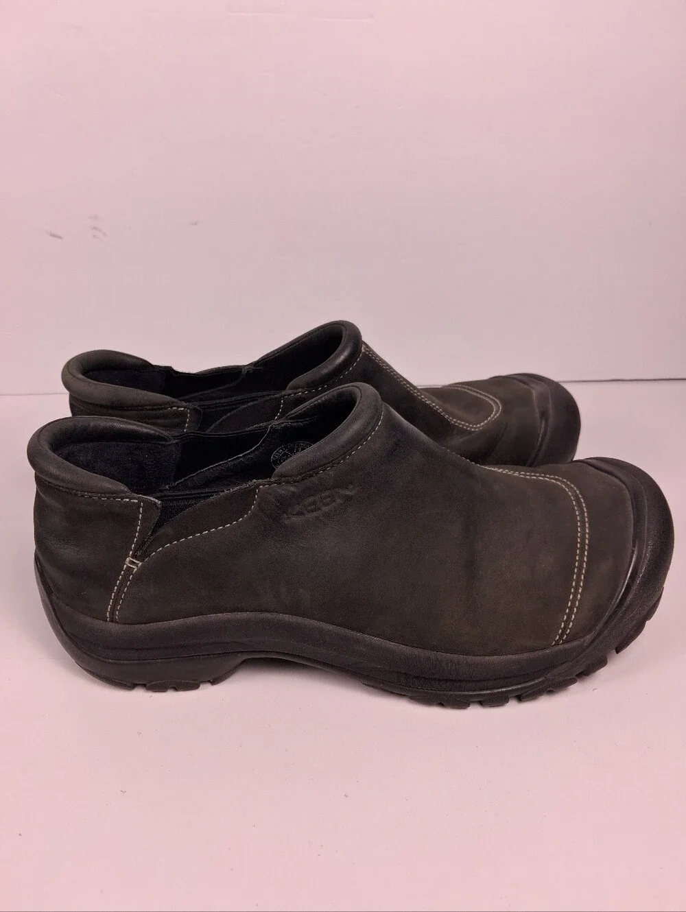 KEEN Ashland Shoes Clogs Mens 11 Black Leather Casual Slip On Comfort Gorpcore